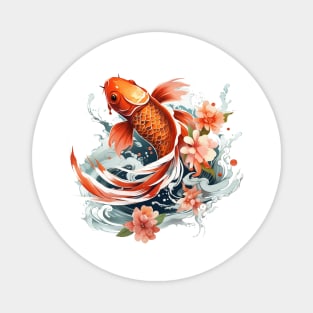 Koi Fish In A Pond Magnet